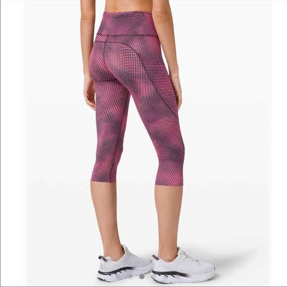 Lululemon athletica Rare pink, purple and black pattern fast and free leggings! - Picture 2 of 7